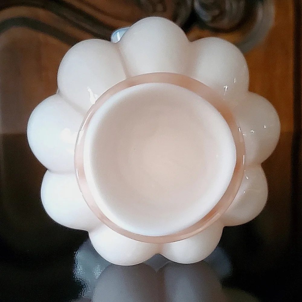 1940s Fenton Rosalene Melon Vase Dusty Rose Pink - Picture 4 of 9